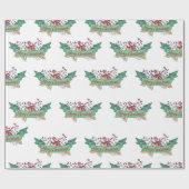 Retro Frohe Weihnachten / Feiertage 2022 Geschenkpapier (Flach)