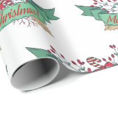 Retro Frohe Weihnachten / Feiertage 2022 Geschenkpapier (Rolleneckpunkt)