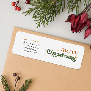 Retro Frohe Weihnachten Feiertags Rücksendeadresse