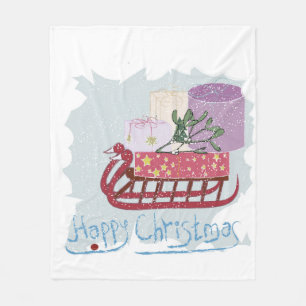 Retro. Frohe Weihnachten! Fleecedecke