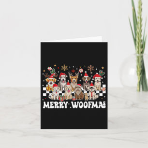 Retro Frohe Weihnachten für Hunde Woofmas Rentier Karte