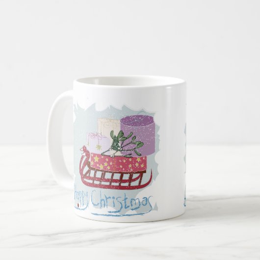 Retro. Frohe Weihnachten! Kaffeetasse (Vorderseite Links)