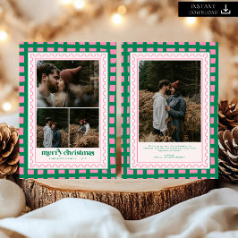 Retro Frohe Weihnachten Kariertes Foto