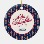 Retro Frohe Weihnachten Keramik Ornament (Hinten)