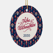 Retro Frohe Weihnachten Keramik Ornament (Rechts)