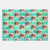 Retro Frohe Weihnachten Krawatte-Dye Aquamarines F Geschenkpapier Set (Vorderseite)