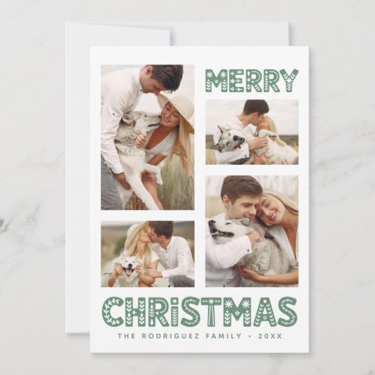 Retro Frohe Weihnachten Moderne (Vorderseite)