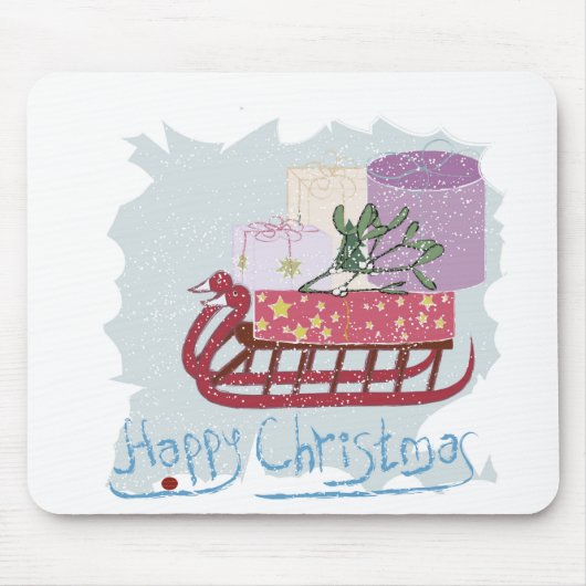 Retro. Frohe Weihnachten! Mousepad (Vorne)