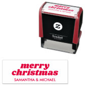 Retro Frohe Weihnachten Name Permastempel (Beispiel)