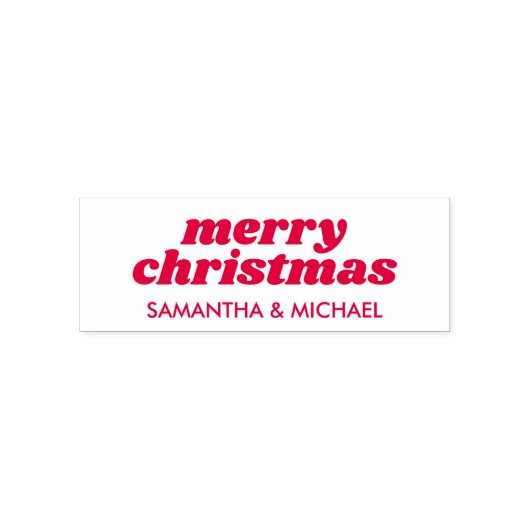 Retro Frohe Weihnachten Name Permastempel (Design)