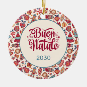 Retro Frohe Weihnachten Personalisiert Keramik Ornament