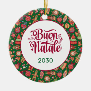 Retro Frohe Weihnachten Personalisiert Keramik Ornament
