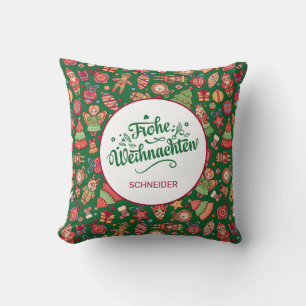 Retro Frohe Weihnachten Personalisiert Kissen