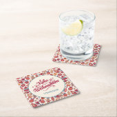 Retro Frohe Weihnachten Personalisiert Rechteckiger Pappuntersetzer (Vor Ort)