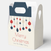 Retro Frohe Weihnachten Red Blue Ornaments Party Geschenkschachtel (Geöffnet)