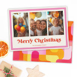 Retro Frohe Weihnachten Rosa Regenbogen Rahmen 3 F<br><div class="desc">Versenden Sie festliche Lebensgefühle mit unserer Retro Regenbogen Happy Holidays Card! Mit einem spielerisch rosa Rahmen und einem kühnen abstrakten Design ist es der perfekte Weg,  Ihre Lieblings-3-Fotos zu präsentieren und Ihren Urlaub stilvoll zu gestalten!</div>