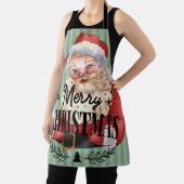 Retro Frohe Weihnachten Roter Weihnachtsmann Niedl Schürze (InSitu)