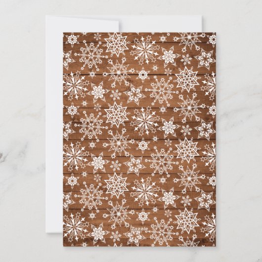 Retro Frohe Weihnachten Rustic 3 FOTO Gruß (Rückseite)