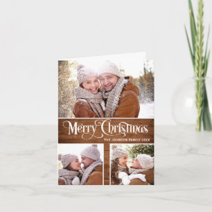 Retro Frohe Weihnachten Rustic 4 FOTO Gruß