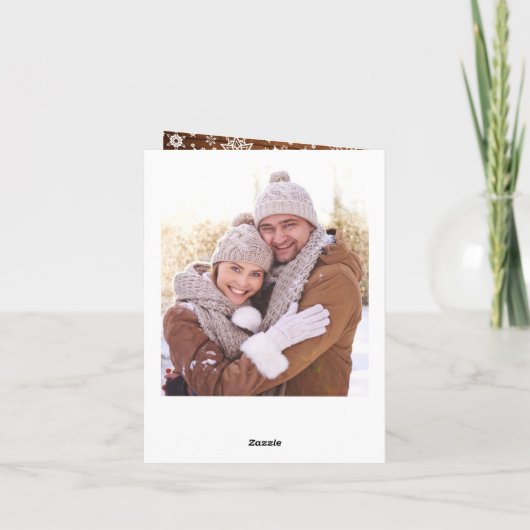 Retro Frohe Weihnachten Rustic 5 FOTO Gruß (Rückseite)