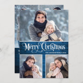 Retro Frohe Weihnachten Rustic 6 FOTO Gruß (Vorne/Hinten)