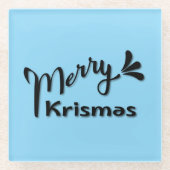 Retro Frohe Weihnachten Stil Glasuntersetzer (Vorderseite)