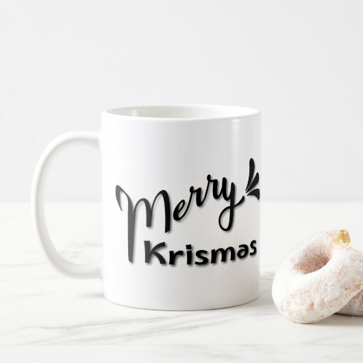 Retro Frohe Weihnachten Stil Kaffeetasse (Mit Donut)