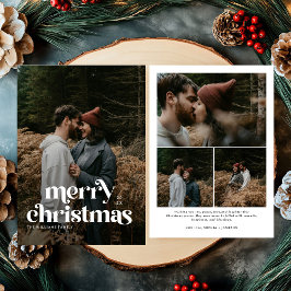 Retro Frohe Weihnachten Trendy Foto Familie