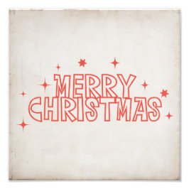 Retro Frohe Weihnachten Typografie Fotodruck