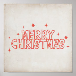 Retro Frohe Weihnachten Typografie Poster