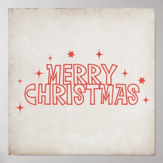 Retro Frohe Weihnachten Typografie Poster (Vorne)