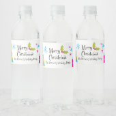 Retro Frohe Weihnachten, Urlaub Wasserflaschenetikett (Flaschen)