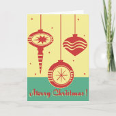 Retro frohe Weihnachten verzieren Karte (Vorderseite)