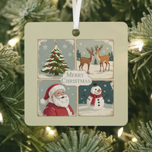 Retro Frohe Weihnachten Vintage Weihnachtsmann Bau Ornament Aus Metall