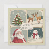 Retro Frohe Weihnachten Vintager Weihnachtsbaum (Vorderseite)