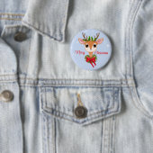 Retro Frohe Weihnachts Adorable Rentier Button (Beispiel)