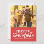 Retro Frohe Weihnachts-Foto Feiertagskarte (Vorderseite)