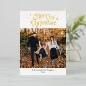 Retro Frohe Weihnachts-Foto Folien Feiertagskarte (Stehend vorne)