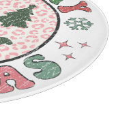 Retro Frohe Weihnachts-Lächeln Gesicht Schneidebrett (Ecke)