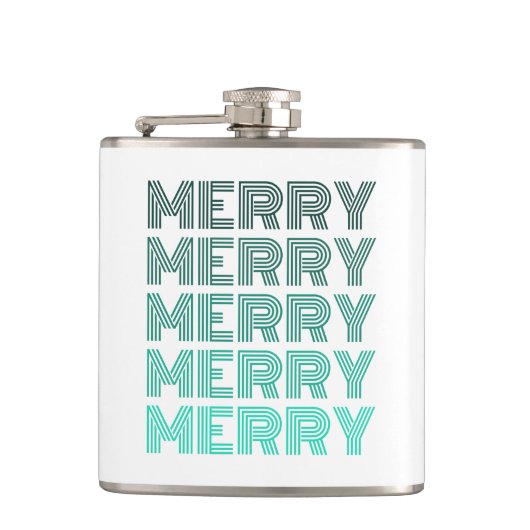 Retro Frohe Weihnachts-Wrapped Flask Flachmann (Vorderseite)