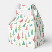 Retro Frohe Weihnachtsbaumen Spaß Urlaubsmuster Geschenkschachtel (Rückseite)