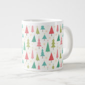 Retro Frohe Weihnachtsbaumen Spaß Urlaubsmuster Jumbo-Tasse (Vorderseite Rechts)