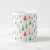 Retro Frohe Weihnachtsbaumen Spaß Urlaubsmuster Jumbo-Tasse (Vorderseite)