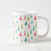 Retro Frohe Weihnachtsbaumen Spaß Urlaubsmuster Jumbo-Tasse (Rechts)