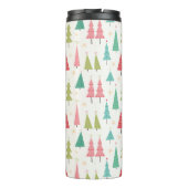 Retro Frohe Weihnachtsbaumen Spaß Urlaubsmuster Thermosbecher (Rückseite)