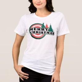 Retro Frohe Weihnachtsbaumen Winterferien Tri-Blend Shirt