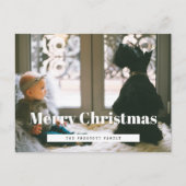 Retro Frohe Weihnachtsfamilie Foto Postkarte (Vorderseite)