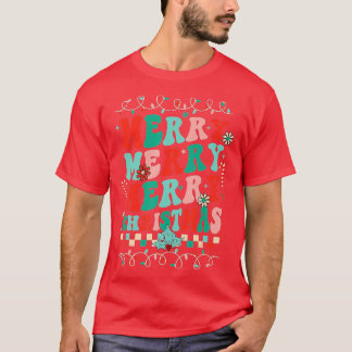 Retro Frohe Weihnachtsfamilie Matching Xmas Pajama T-Shirt