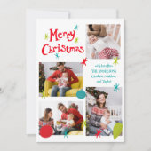 Retro Frohe Weihnachtsfoto Collage Einladung (Vorderseite)