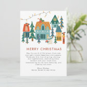Retro Frohe Weihnachtskarte Feiertagskarte (Stehend Vorderseite)